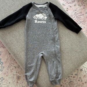 Roots Gray and Black 18-24 Month One Piece Footie